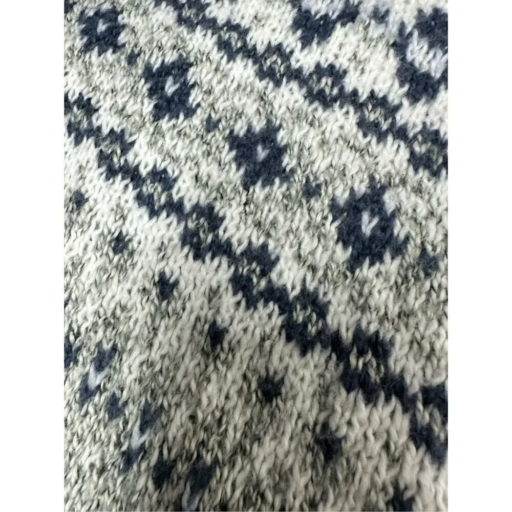 Abercrombie Kids Girls Sz L Blue/Grey/White Open Front Waterfall Cardigan Cotton